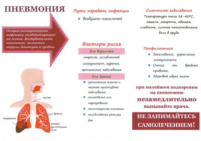 Памятка "Пневмония и ее профилактика"